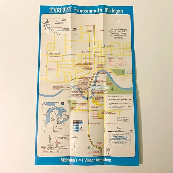 Vintage Frankenmuth Explore Michigans  Little Bavaria Map Brochure Pamphlet - Picture 13 of 14
